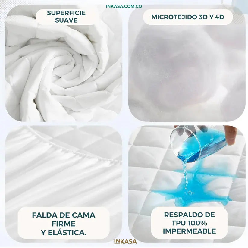 PROTECTOR PARA COLCHÓN IMPERMEABLE ANTIFLUIDOS Y ACOLCHONADO📣💥